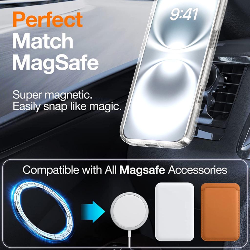 For iPhone 16 Pro Max Case Compatible with MagSafe TPU+Acrylic Phone Cover with Lens Frame Kickstand