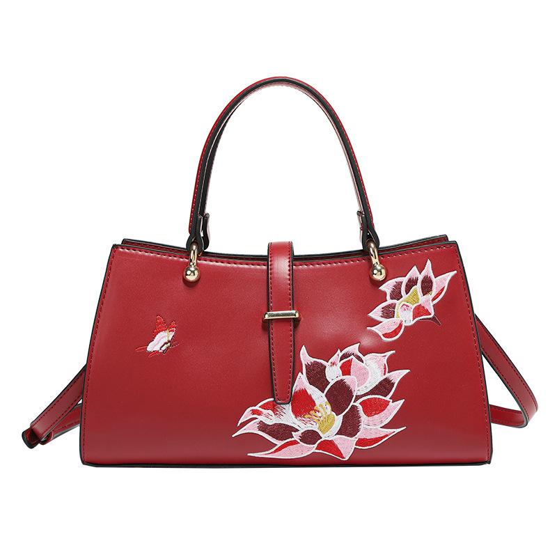 WDPOLO красная женская сумка с вышивкой, новинка 2023 года, стильная сумка премиум-класса с вышивкой, женская свадебная сумка для мамы, сумка через плечо 965
