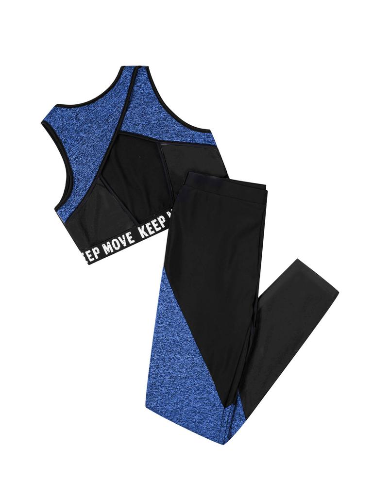 Детский спортивный костюм для девочек, спортивные укороченные топы и брюки, 2 предмета, костюмы для гимнастики и фитнеса