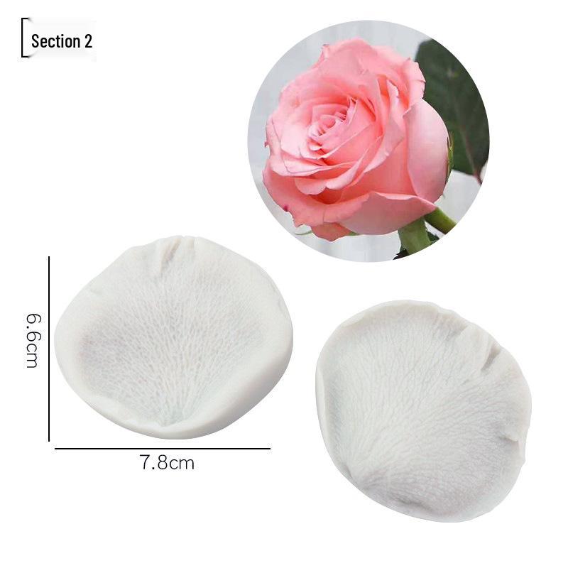 Силиконовая форма для мастики - Набор лепестков и листьев, пищевая, для тиснения на дереве и цветах.