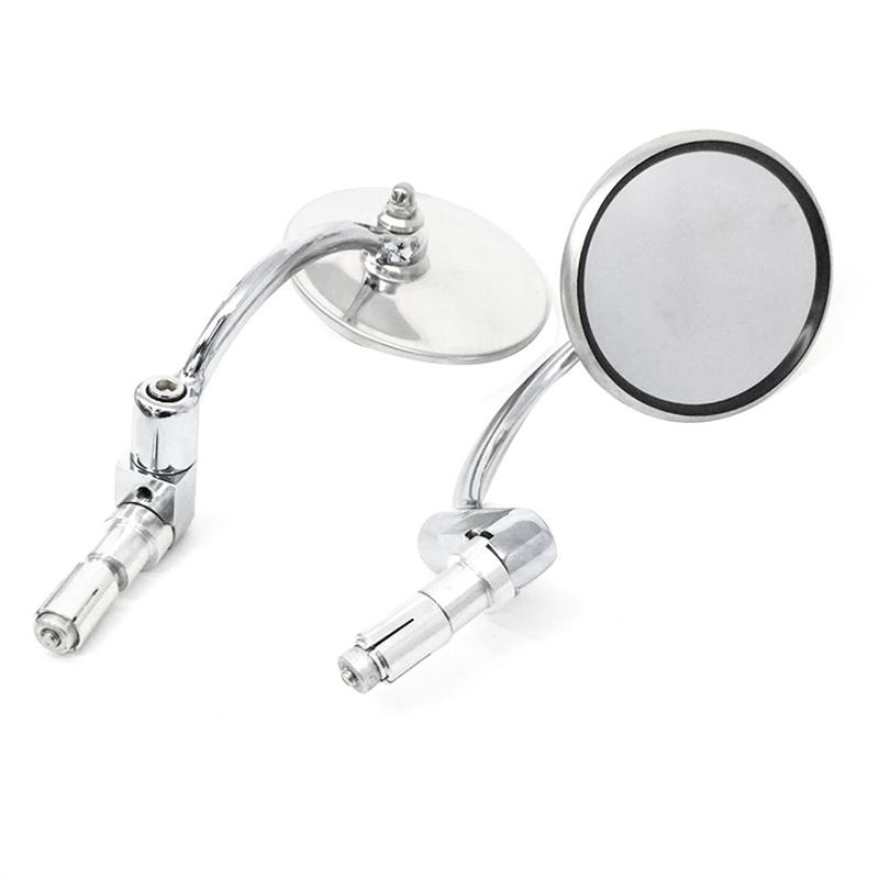 Motorbike Rearview Mirror Bent Bar Round Mirror Universal Handlebar Mirror Reflective Mirror Motorcycle Supplies