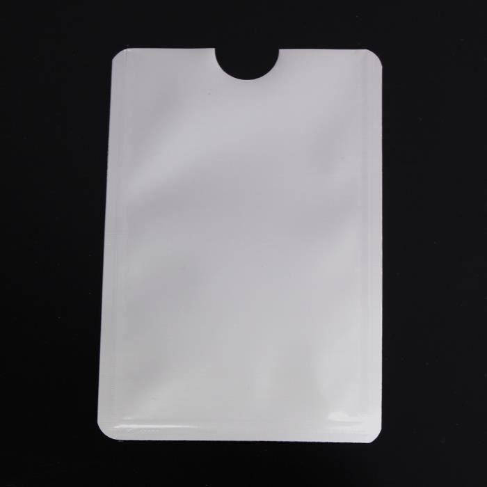 Lot de 10 pochettes de protection RFID/NFC pour cartes bancaires - Argenté