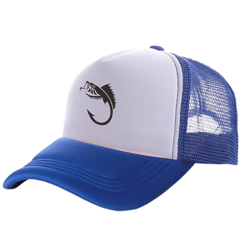 FisherUnisex Fish Hook Unisex Trucker Caps Unisex Cool Outdoor Style Fishing Hats Fashion Baseball Cap Summer Unisex Women Mesh Caps MZ