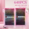 640Clusters DIY Curly False Eyelash Curled Individual Lash Dense Cluster Lashes Make Up