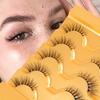 5 Pairs Multi-Layered Fox Eye Half-Eye 5D Black Fluffy False Eyelashes