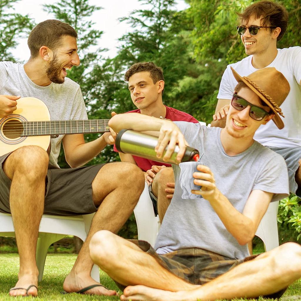 Yerba Mate Натуральный набор из тыквы/чашек для чая с крышкой (Оригинальная традиционная чашка для мате - 230 мл) | Включает 2 бомбильи (Соломинки для Йерба Мате)