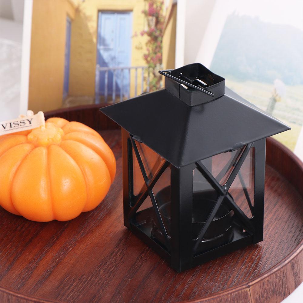 Кованая железная лампа-фонарь ручной работы черного цвета для улицы, простой европейский подсвечник, сад