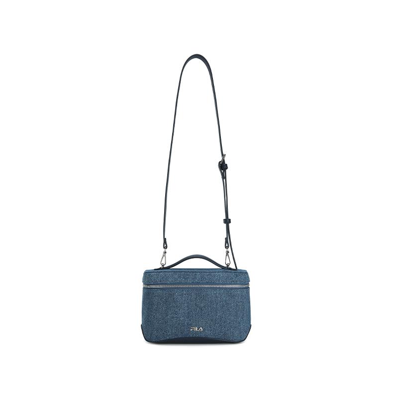 FILA Original Fashion Simple Classic Retro Casual Commuter Versatile Fabric Tote Bag Women bags Boundary-Blue F53W629162FDB