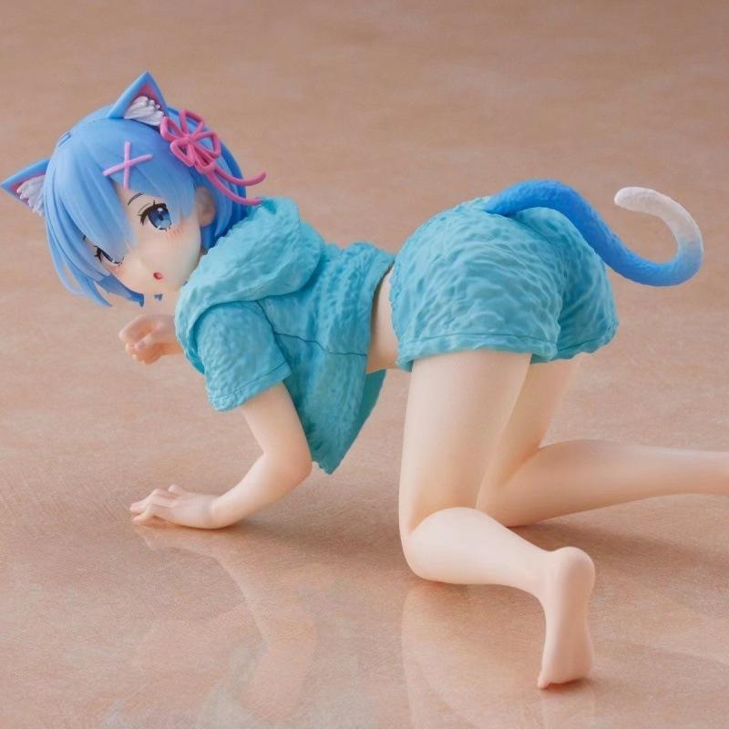 С нуля, жизнь в другом мире, Рам, Рем, домашняя одежда в виде ползающего кота, анимационные модельные периферийные украшения