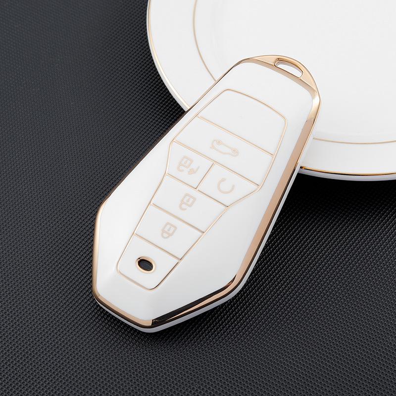 Элегантный защитный чехол для ключа автомобиля GAC Aion Z03 с золотой окантовкой для мужчин и женщин