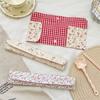 Floral Plaid Spliced Tableware Storage Bag Utensil Pouch  Chopsticks Spoon Storage