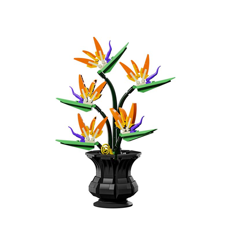 451Pcs Bonsai Bird Of Paradise Flower Building Blocks Toys Set, Creative Home Decor Flower Assembly Toy, Girl'S Birthday Gift