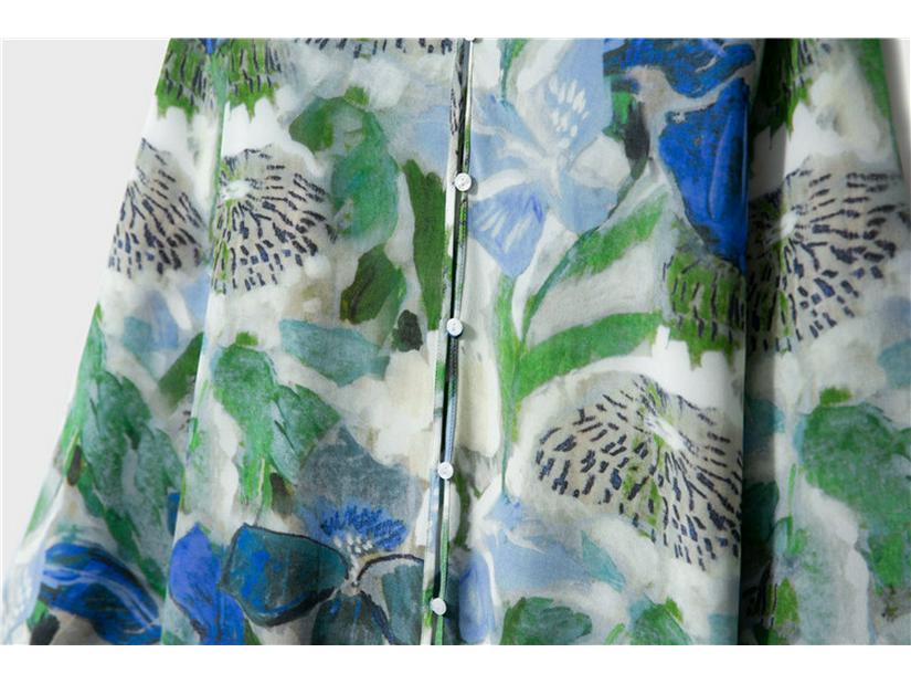 Женская блузка из набивного шелка тутового дерева, крепдешина, для пляжа, топ для отпуска, весенний наряд