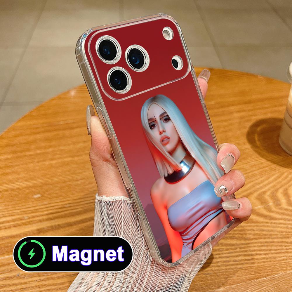 Модный прозрачный чехол для мобильного телефона Ava Max из ТПУ с Magsafe для iPhone 17 16 15 14 13 12 11 Air Pro Max Plus Mini Цветная крышка