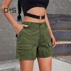 Women's Cargo Shorts Casual Knee Length Bermuda Cargo Shorts with Pockets Summer Baggy Wide Leg Hiking Outfits