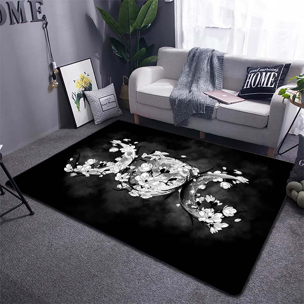 Triple Moon Goddess Carpet Wicca Goth Subculture Rock Romance Non-slip Doormat Mat Hallway Entrance Door Rug Bedroom Decor