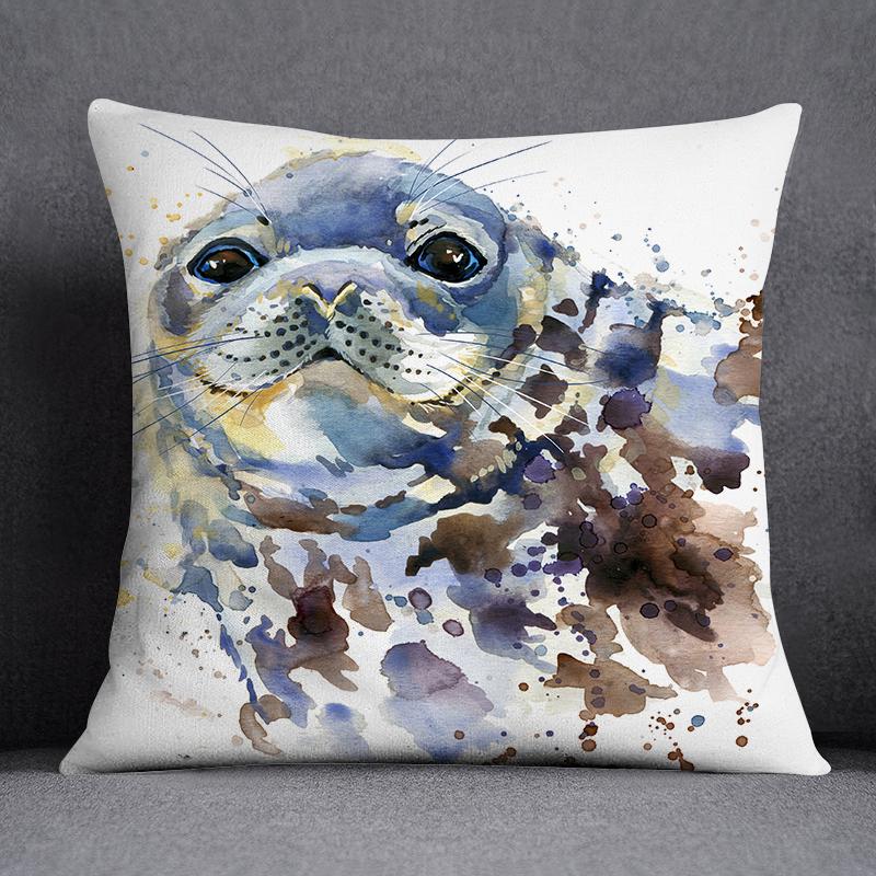 Наволочка с изображением морского животного и русалки, украшение для дома, квадратная наволочка, украшение для дома и офиса, наволочка