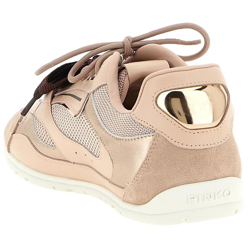 Pinko Юлия 01 Кожаные Повседневные Кроссовки на Шнуровке с Круглым Носком Низкие Женские Розовые SS0185P020P26