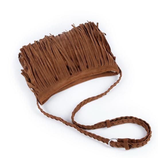 Women Tassel Shoulder Bag Large Capacity Retro Crossbody Bag Bohemian Fringe Messenger Bag for Daily Outings Work Travel