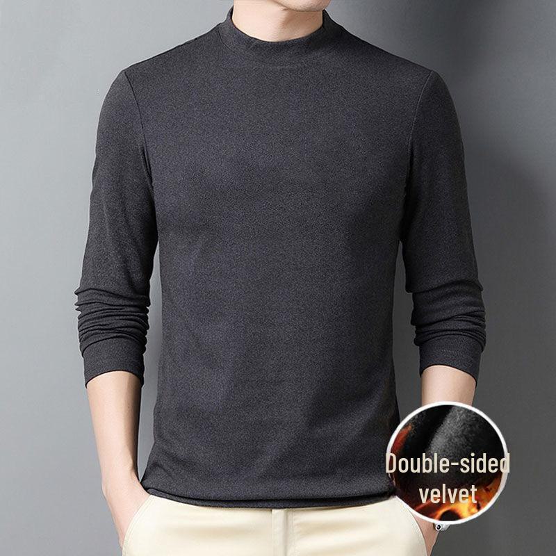 Унисекс двухсторонний флисовый водолазка с длинным рукавом облегающий теплый топ