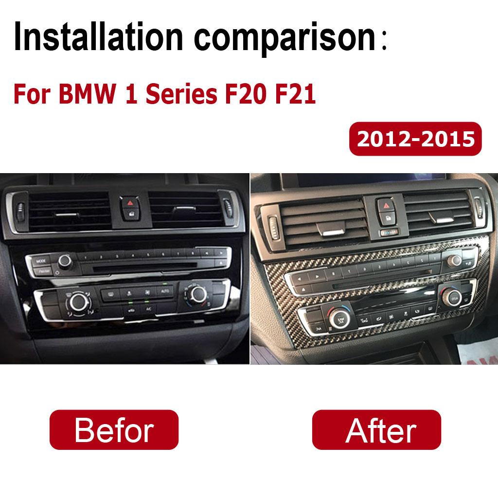 Для BMW F20 F21 1 серии аксессуары для салона автомобиля из настоящего углеродного волокна кондиционер CD крышка панели консоли отделка автомобиля