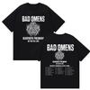 2026 Rock Band Bad Omens Тур Графическая футболка Мужская и Женская Новая Летняя Готическая Одежда Хип-хоп Круглый Вырез С коротким рукавом Топ