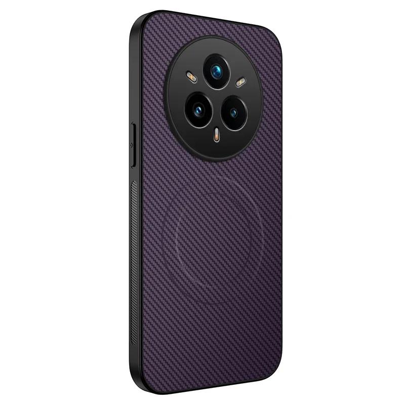 Carbon Fiber Texture Phone Case For Realme 14X 14 Pro Plus 5G Magnet Wireless Charging Shockproof Silicone Soft Back Cover Cases