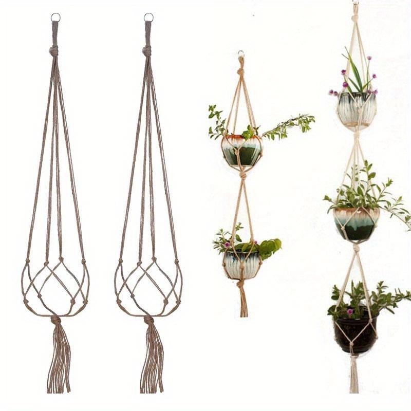 Gardening and Greening Creative Flowerpot Net Bag Woven Cotton Twine Net Bag Hanging Basket Meat Plant Hanging Rope Hanger