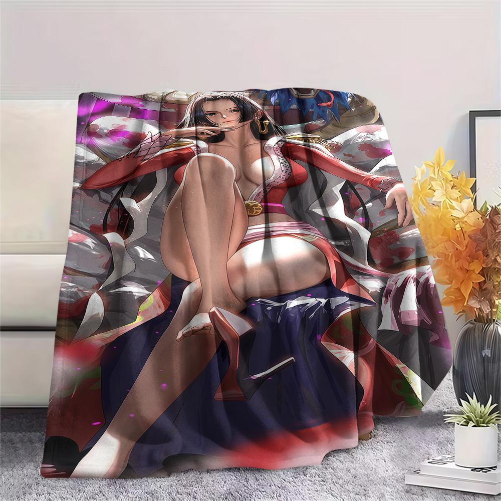 1PC Boa Hancock Patterned Flannel Blanket Suitable For All Seasons For Home Decor Warmth And Comfort Gifts Holiday Present