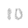 ANIA HAIE Silver Bezel Bead Curved Huggie Hoop Earrings 925 Silver E066-08H