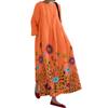 ZANZEA Women Casual Floral Print Loose Rouns Neck 3/4 Sleeve Long Dress