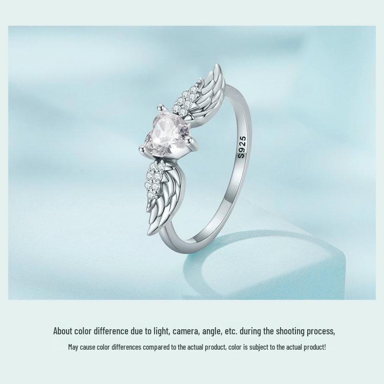 Кольцо и браслет Yin Ziyun с розовым цирконом 'Крылья любви', серебро 925 пробы, мечтательный дизайн, SCR874