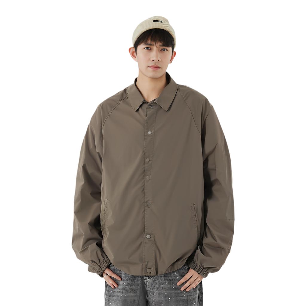 Li Ning Vital Series однотонная повседневная свободная куртка с воротником-поло унисекс грибно-коричневая AFDU261-2