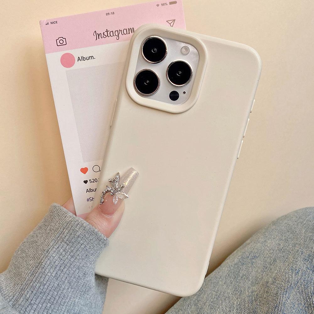 Подходит для Apple 16pro Силиконовый противоударный чехол для мобильного телефона iPhone 13 Простой однотонный 15 Полностью закрывающий матовый защитный чехол