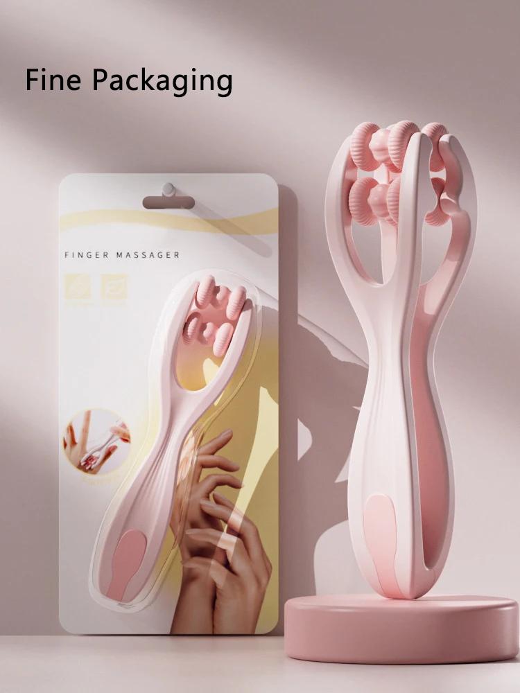 Массажер для пальцев, двухрядный роликовый дизайн, простой в использовании, снимает усталость пальцев, способствует циркуляции крови, портативный роликовый массажер для пальцев