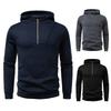 Men's Half-Zip Hooded Sweatshirt Casual Pullover for Men Autumn Winter Warm Fleece Lined Hoodie with Pockets Male Fashion Multi-Color Tops