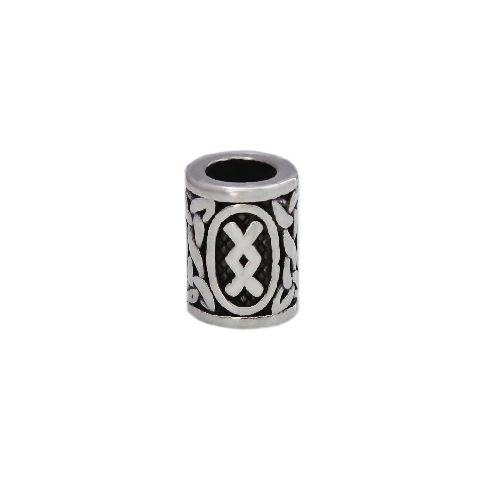 Retro Viking Rune Stainless Steel Beads - Non-Fading Titanium Accessory