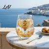 Retro Aesthetic Glass Cup 5oz Bee with Honeycomb Relief Creative Drinking for Party & Sturdy Tea Daily Use Thickened Water Cup Clear Beverage
