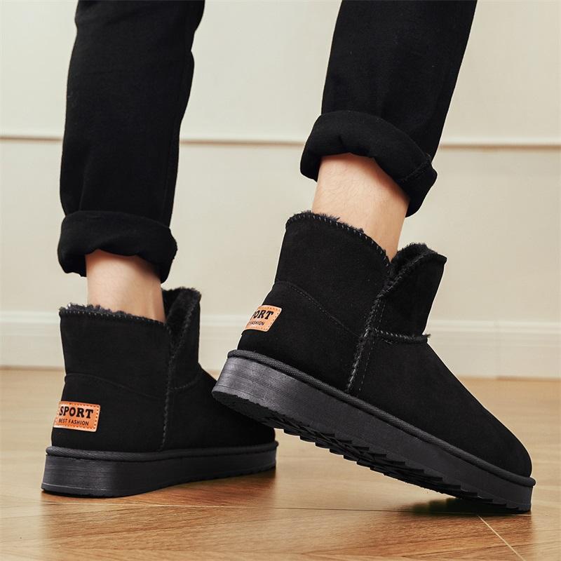 TUINANLE Нескользящие Толстые Плюшевые Снежные Ботинки Женские Платформа Мех Зимние Ботинки Мужские Слипоны Теплые Хлопковые Подкладные Ботинки Женские