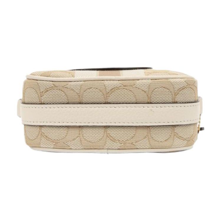 Coach Сумка для камеры Dempsey 14 Classic Plaid Jacquard Pebble Leather Женская сумка через плечо Светло-хаки C9120-IMDQC