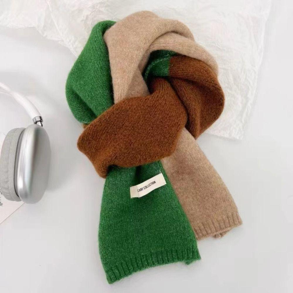 Striped Knitted Scarves Korean Style Neckerchief Shawl New Wool Scarf L Women