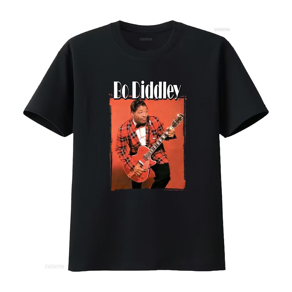 New Bo Diddley Collage T Shirt Black All Sizes S 5xl Xz377 Vintage Stretched Comfortable Versatile Slightly Streetwear