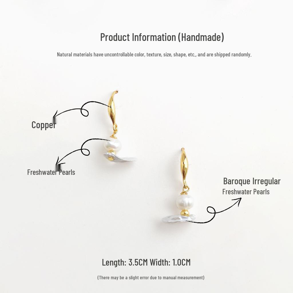 Elegant Baroque Pearl Earrings: French Light Luxury with Chinese Retro Style