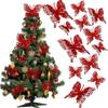 5/10Pcs Glitter Butterflies Christmas Decoration Xmas Tree Sparkling Butterflies Hanging Ornaments Home Decor New Year 2026 Gift