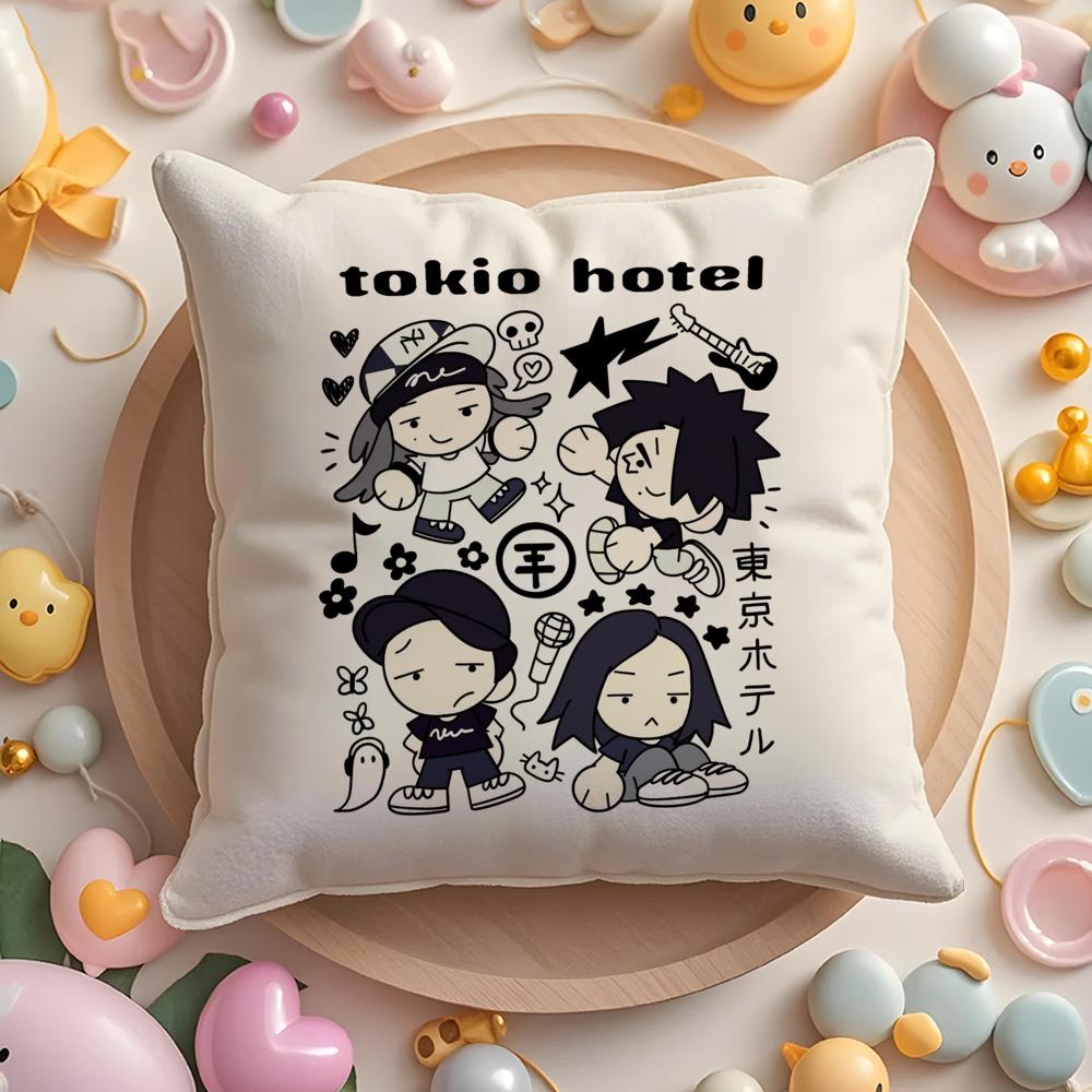 Rock Band T-Tokios H-Hotels Наволочка Мягкая Плюшевая Ткань Двусторонняя Печатная Наволочка для Подушки Теплая Зимняя Подушка для Дивана