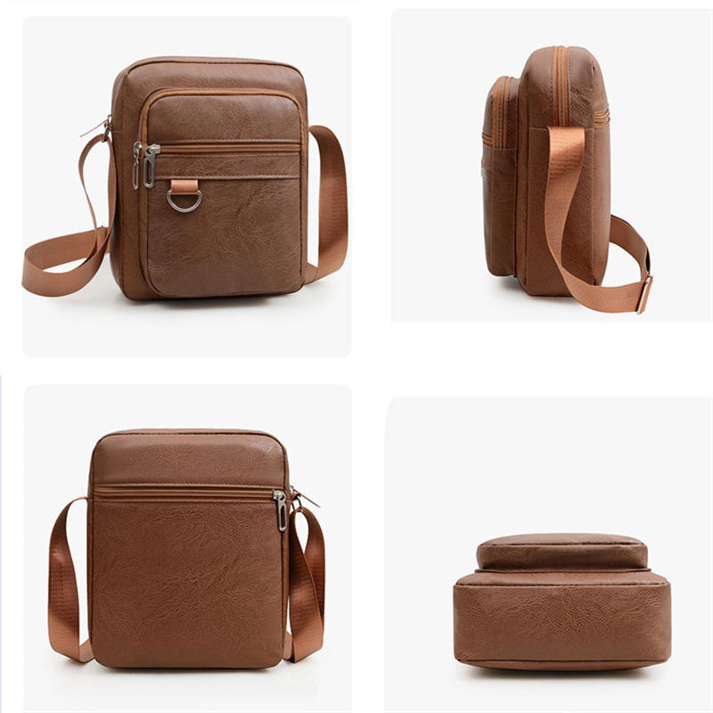 Многослойная деловая кожаная сумка через плечо для мужчин, легкая дорожная повседневная сумка-мессенджер
