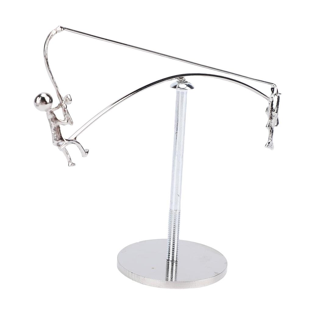 Fisherman Balancing Sculpture Modern Metal Fishing Statue for Decor Art Ornament