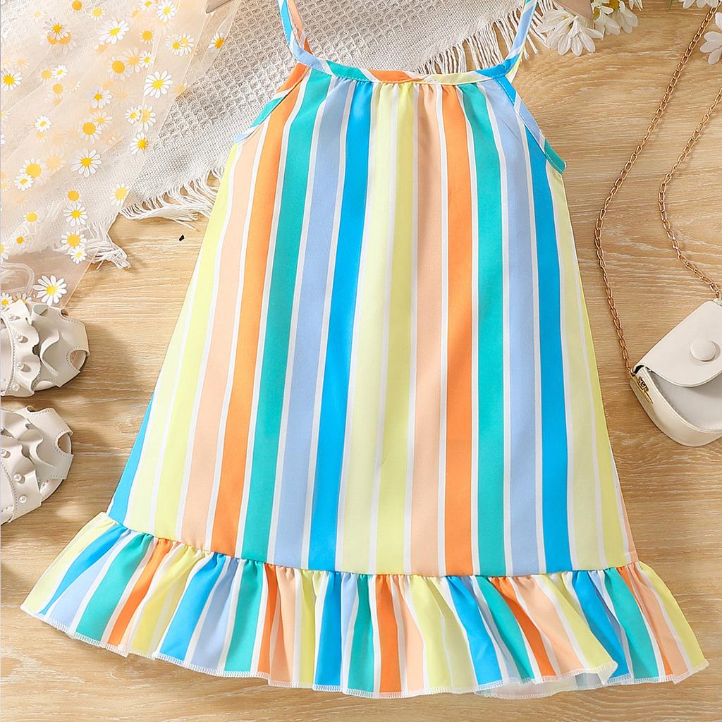 Платье-халтер в цветную полоску для девочек от 9 месяцев до 5 лет