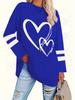 Popular Loose Long Sleeve Heart Graphic Printed T-Shirt Simple Streetwear Versatile Top Women'S Long Sleeved T-Shirt