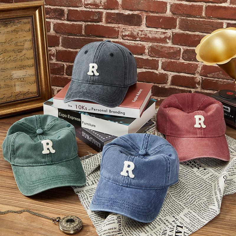 New Retro Old-washed Letters Embroidered Baseball Cap Men and Women with Duck Tongue Hats